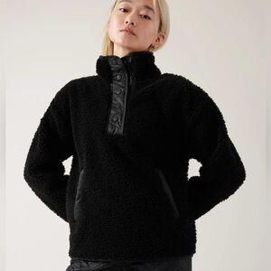 Athleta Cozy Sherpa Snap Sweatshirt